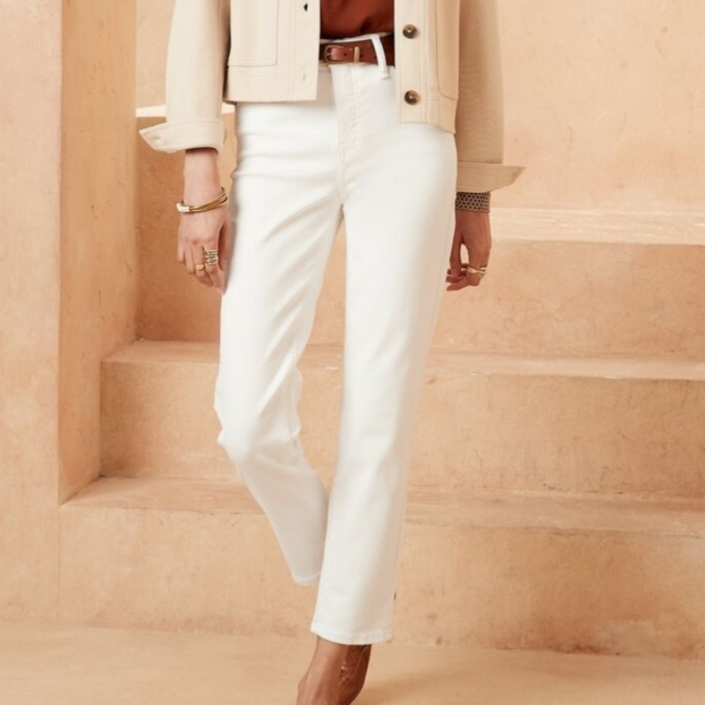 Banana Republic High-Rise Slim White Jeans